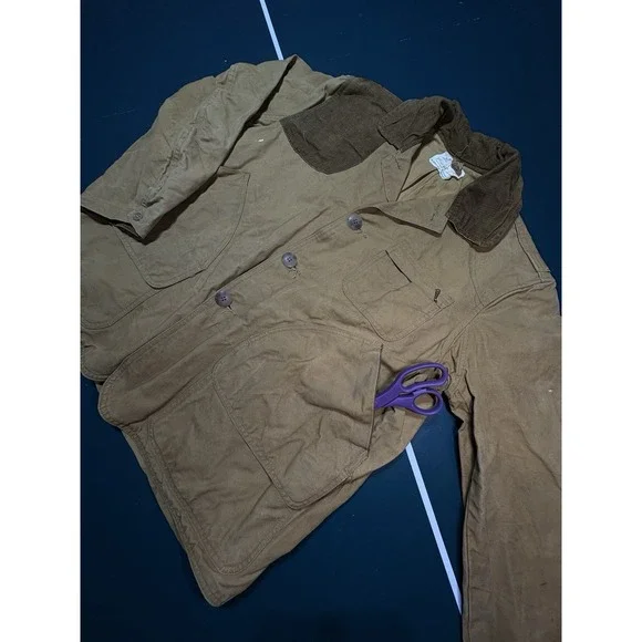 Vintage 50s American Field Hunting Jacket Mens XL Canvas Corduroy Chore 1950s